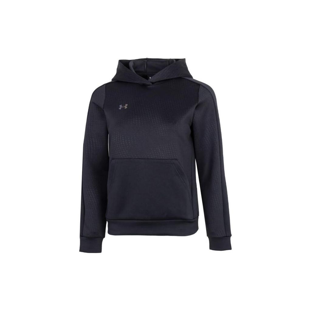 Under Armour Solid Color Hooded Sports Sweatshirt Women Tops Black 22600306-001