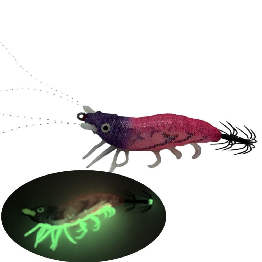 

Luminous Squid Jig Horizontal Artificial Calamar Shrimp Octopus Bait Cuttlefish Fishing E