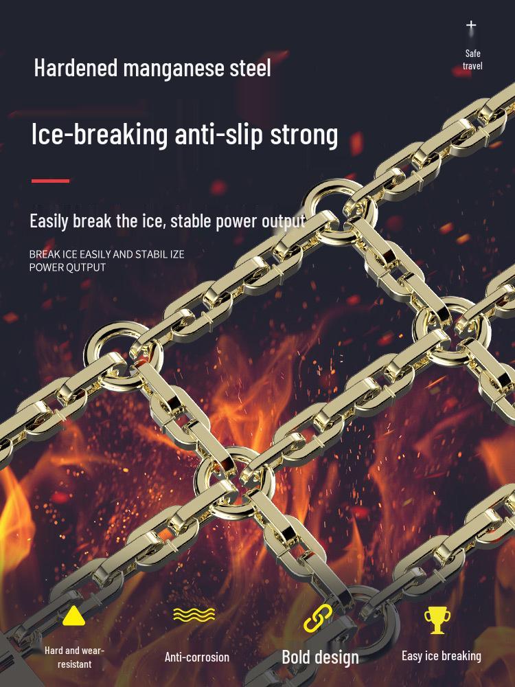 Universal Anti-Skid Chains for Cars, SUVs, and Off-Road Vehicles – Tire-Friendly for Winter Snow