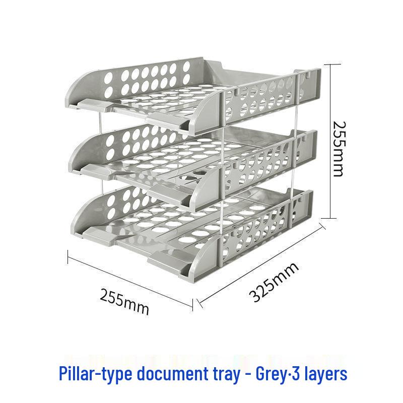Four-Tier A4 Document Organizer with Pen Holder - Desktop File Holder Tray and Storage Rack