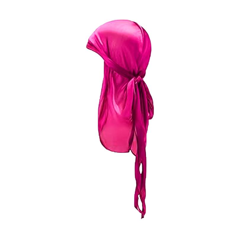 Silky Durag For Kids Boys Adult Long Tailed Pirate Hat Hip-Hop Bandanas Doo Rag Turban Waves Cap Headwear Pre-Tied Headwrap