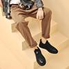 Fashion Men's Leather Shoes Rotating Button Casual Shoes Dress Shoes