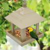 Outdoor Bird Feeder Wooden House Style Bird Feeder Creative Balcony Decoration Weatherproof Garden Ornament For Yard Tree