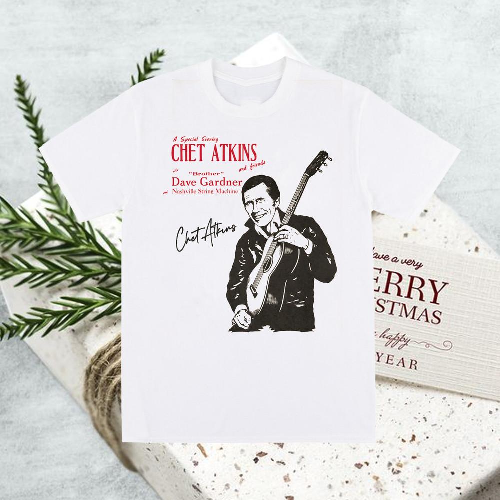 Chet Atkins Signature Poster Tour TShirt Classic White Unisex S-5XL 1H0264 Unisex T-Shirt XL