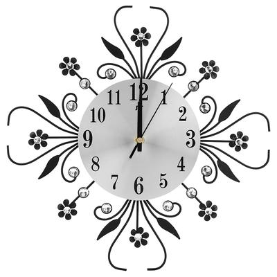 Iron European Style FlowerShaped Wallmounted Clock Hanging Wall Clock