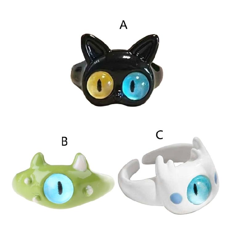 Harz Leichte Offene Ringe Kinder Monster Ring Tier Finger Katze Ring