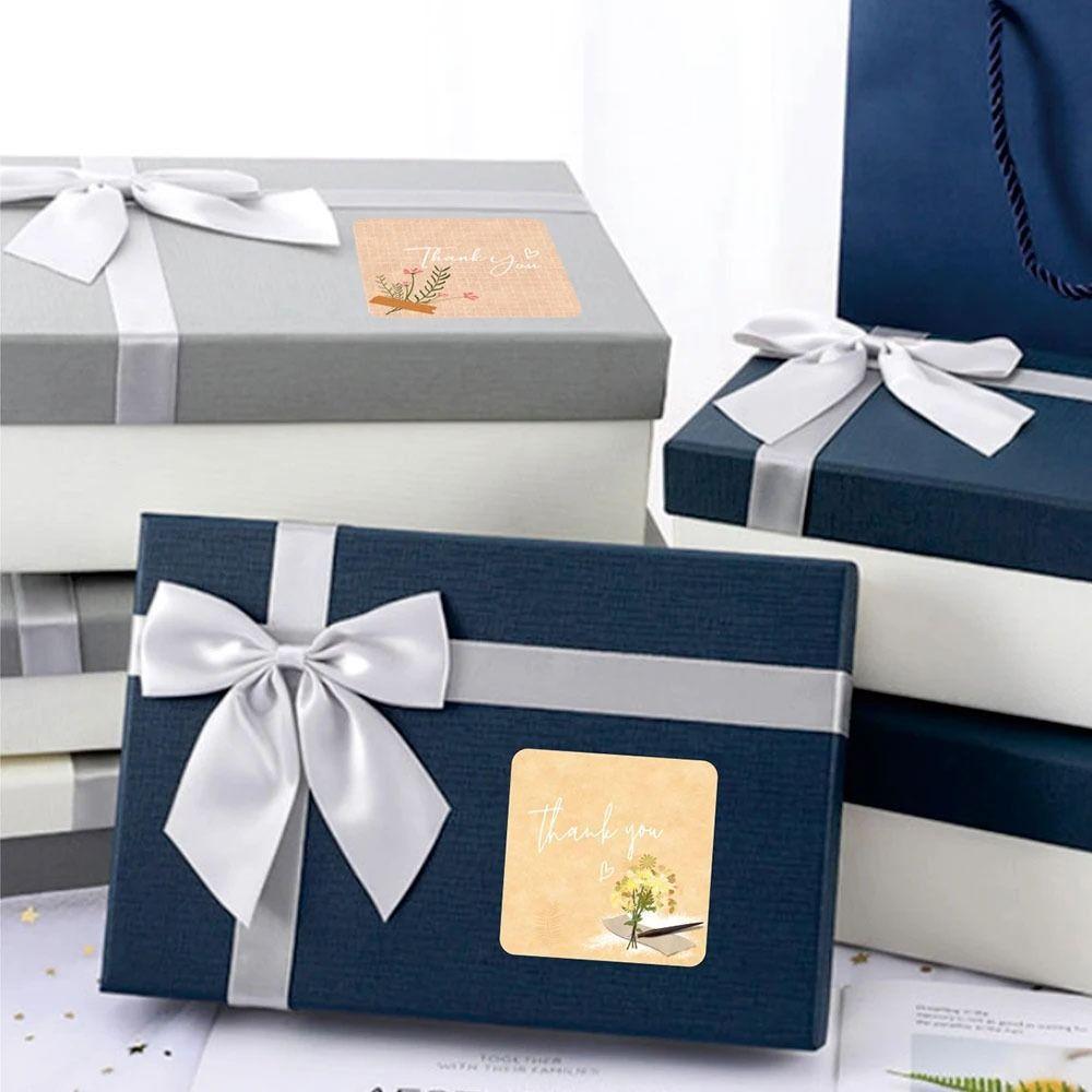 300Pcs/Roll Floral Thank You Sticker Cute Seal Sticker Durable Baking Envelope Label  Gifts Decor