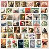 50 Retro Briefmarken Serie Graffiti Aufkleber DIY Schreibwaren Aufkleber Wasserbecher Computer Wasserdichte Dekorative Aufkleber