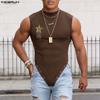 Men Sleeveless Beading Irregular Casual Loose Fit Tank Tops Long Basic Vest