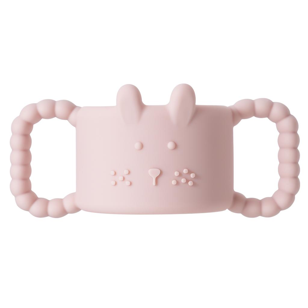 1 Stück Silikon-Babyflaschengriffe, Niedlicher Kaninchen-Schmaler Strohhalm-Flaschenhalter, Leicht zu Greifender Babyflaschenhalter