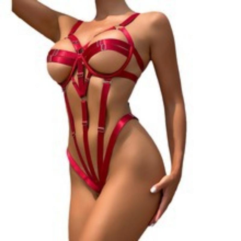 Sexy Lingerie Women's Adjustable Wide Shoulder Strap Onesie Sexy Hollow