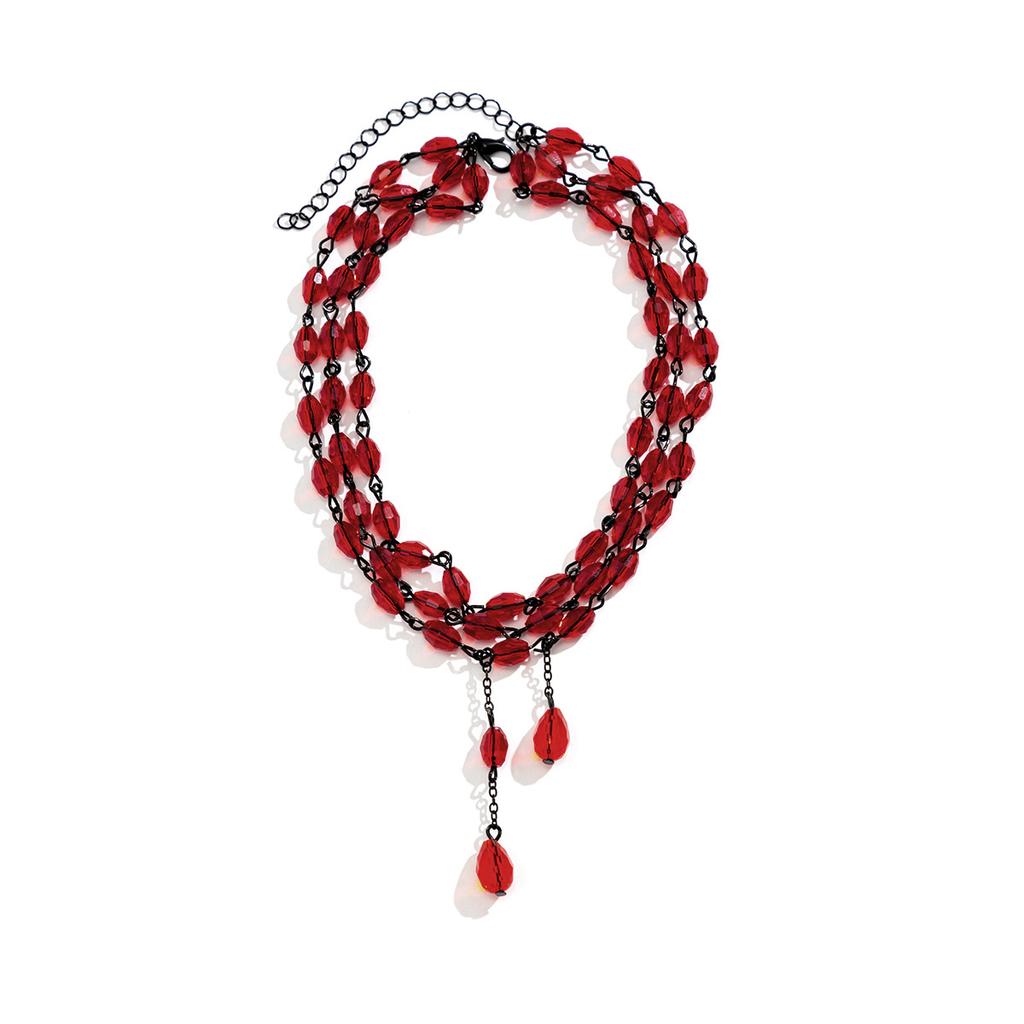 Jewelry, personalized handmade blood dripping necklace, sweet and cool JK gothic imitation crystal fringed neck chain necklace.
