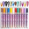 12 Colors Waterproof Nail Art Markers Quick Dry DIY Manicure Drawing Liner Nail Art Graffiti Pen Set 0.5mm Fine Tip Paint Pens
