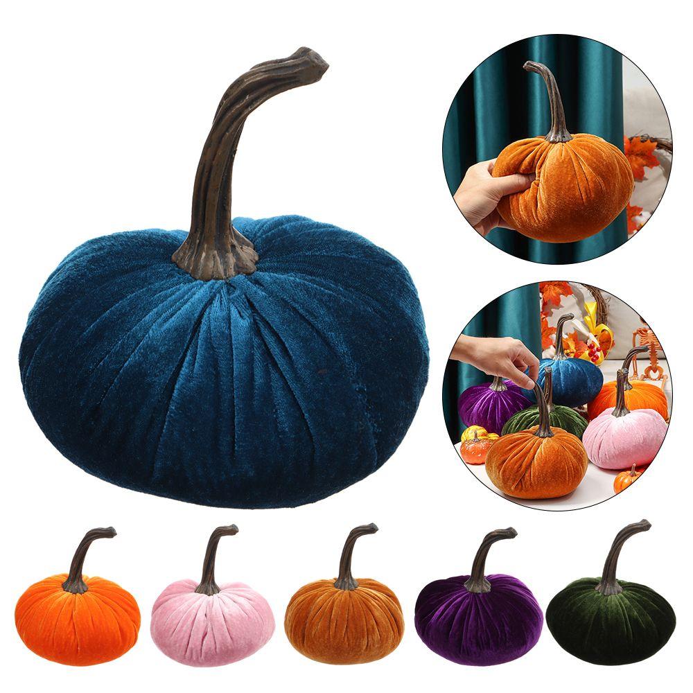 Cute Handmade Exquisite Plush Throw Pillows Velvet Pillow Soft Stuffed Pumpki Pumpkins Decor