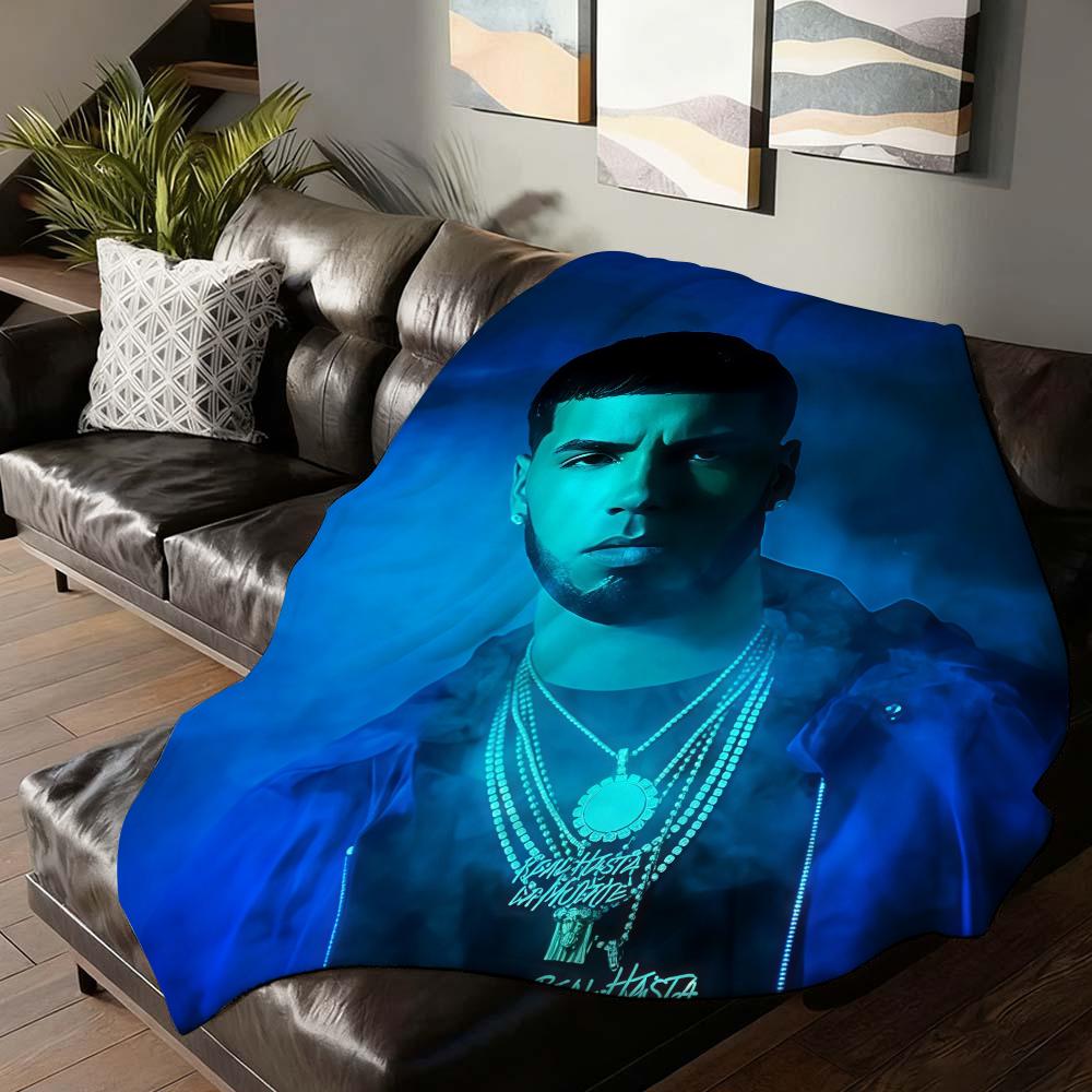 Puerto Rican Rapper Anuel AA Blanket For Sofa Office Bed Plane Travel Sleep Read Relax Camping Soft And Warm 75X95CM