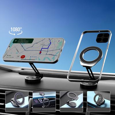 Magnetic Phone Holder For Car Dashboard Universal Rotatable Foldable Magnetic Phone Mount Car Aromatherapy Spray Base