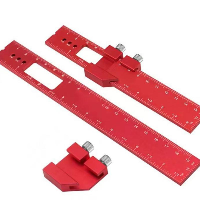 Precision T Type Pocket Ruler Inch Metric Measuring Tool With Slide Stop For Carpentry Marking Multi-function Measuring Aid Tool