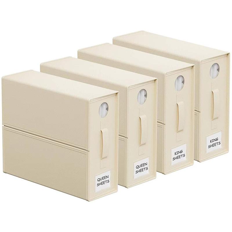 Large Capacity Foldable Non-Woven Fabric Four-Piece Set With Visible Windows for the Bed - Four-Piece Set Storage Containers
