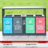 Large Stainless Steel Outdoor Trash Bin for Commercial Use and Waste Classification