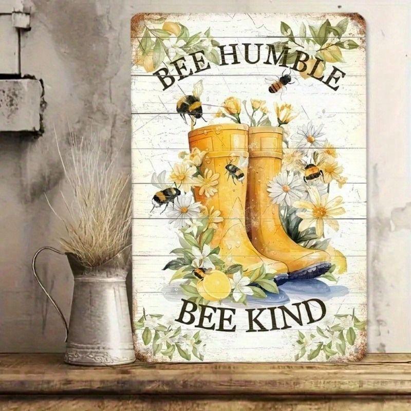 

Metal Poster Proud Bee Rustic Wall Art for Home 8x12 Inch