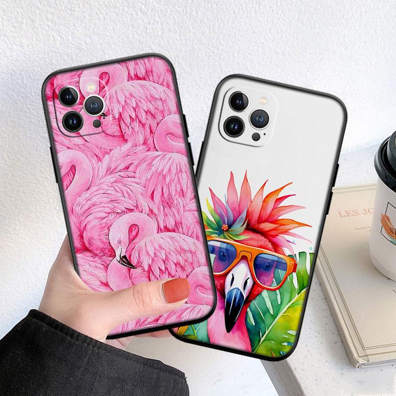 CJ54 Flamingos Pink bird flower Soft Shell Phone Case for Redmi Note 8 9 Pro Max 9S 9T 9C NFC 8T 8A 10A A4