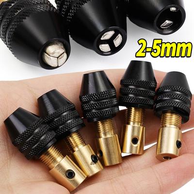 Small Brass Chuck Replacement 2-5mm Clamping Range Universal Quick Change Three-jaw Drill Rotary Tools Electric Grinding Chuck