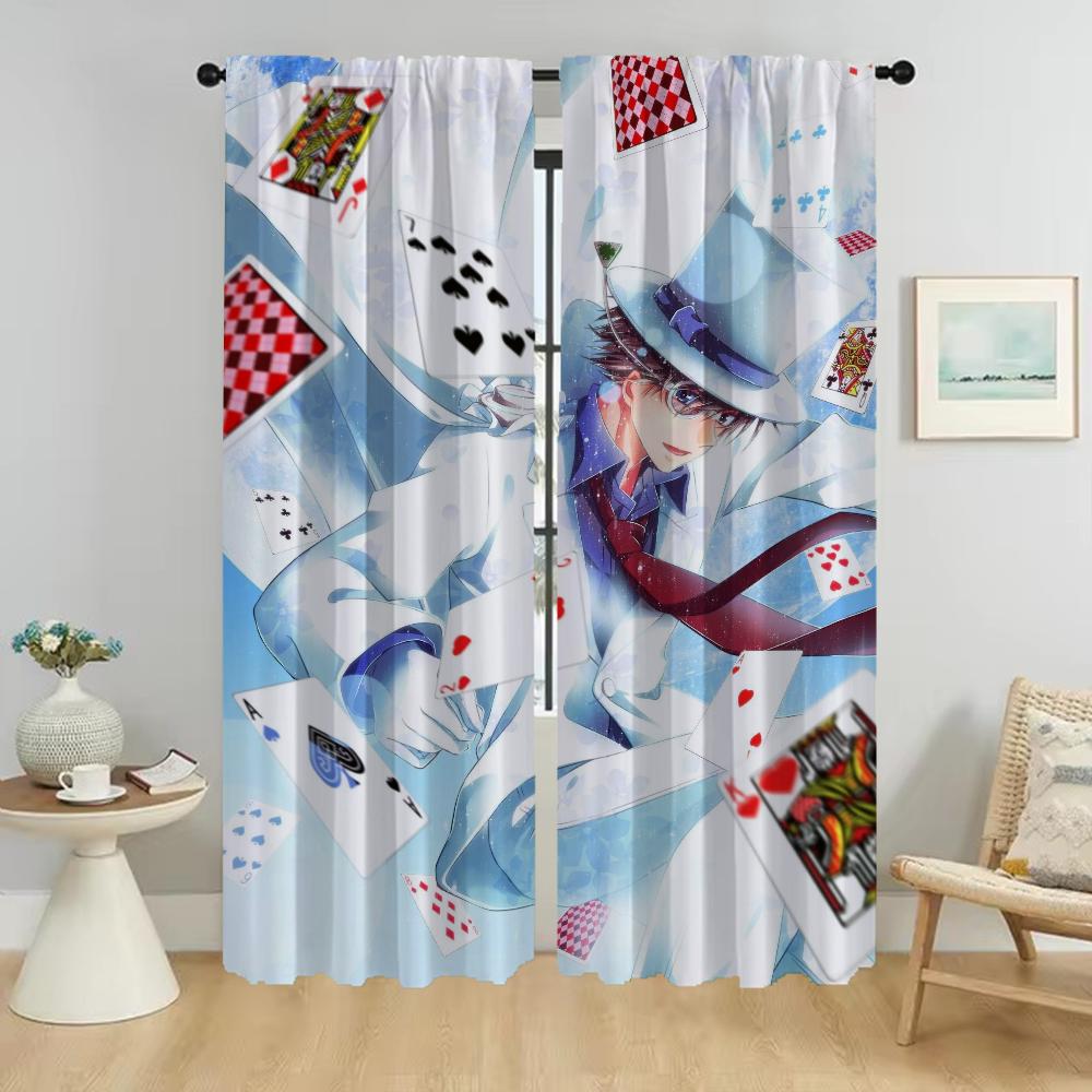 Kaitou Kiddo Elegant Room Curtains 2 Pieces Shades Home Interior Curtains for Camera Partition Halloween Decoration Curtain