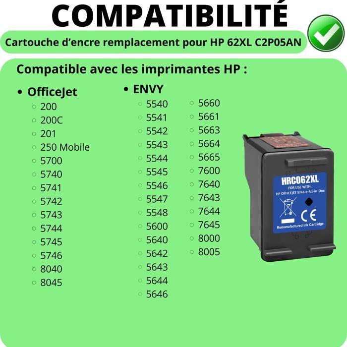 Cartuș de cerneală - HP - 62XL - Negru - Compatibil OfficeJet și Envy - Pachet de 1