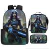 Battle of the Twin Cities Arcane Children's School Bag Pencil Case Backpack Elementary School Cartoon Backpack Three-piece Set