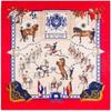New Twill Silk Scarf Square Scarf Bandana Horse Printing Winter Scarf for Women Shawls Luxury Brand Silk Scarves Wrap D705