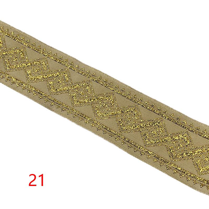 Diy handgefertigte Materialien 1 Streifen 7 Meter 2,5 cm Stickerei Ethnische Spitze Computer Jacquard Vorhang Heimtextilien Kleidung Spitzenzubehör