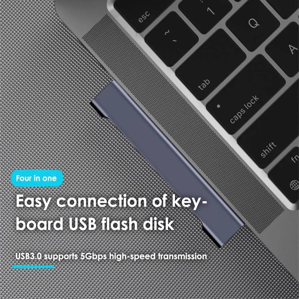 4'ü 1 arada USB C HUB 3.0 PD 60W Type C 3.1 Çoklu Bağlantı Noktası USB Ayırıcı OTG Adaptör USB HUB Xiaomi Lenovo Macbook Pro 13 15 Air Pro için