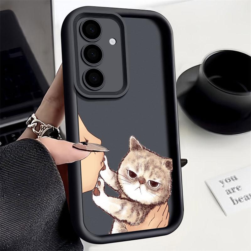 Cute Lovely Cat Kiss S24FE Phone Case For Samsung S25 S24 S23 Ultra 5G S22 S20 Plus S21 s23 FE Cases Cover Galaxy S25Ultra Funda