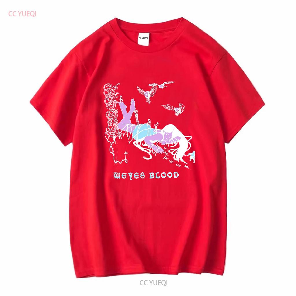 Weyes Blood Black T shirt All Size S 5XL T268 vintage Washed fashion graphic Unisex Comfortable Top For Everyday Wear Casual