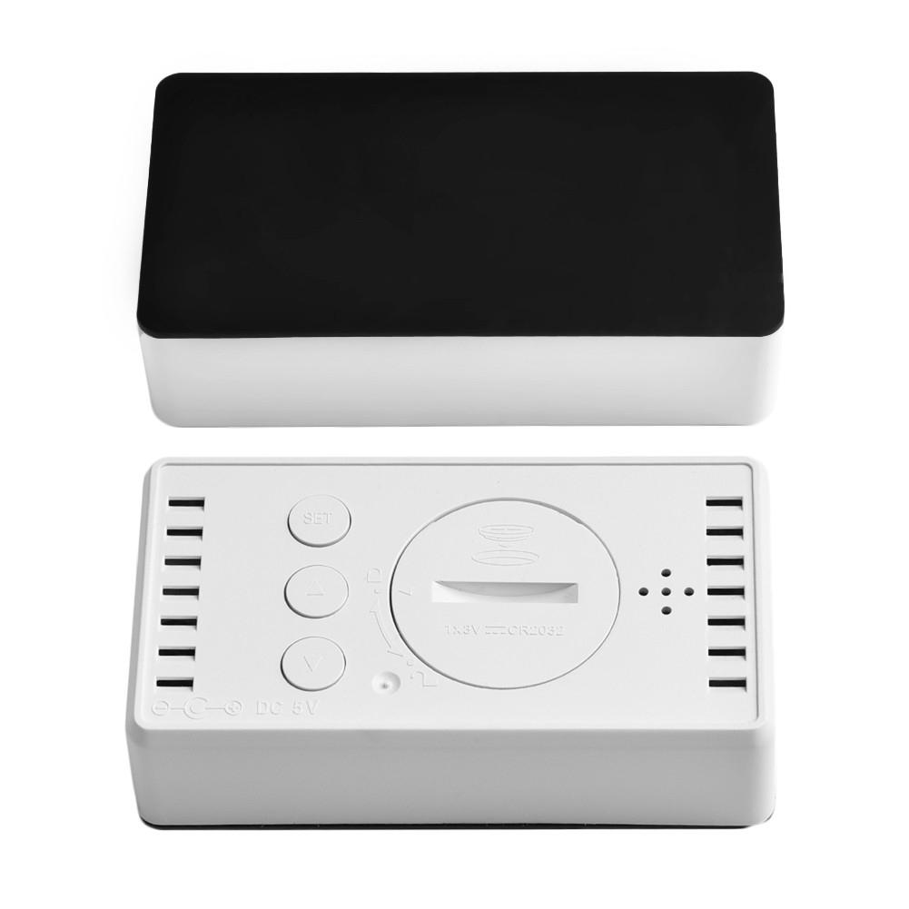 Portable LED Mirror Clock Plastic With Time/Calendar/Temperature Alarm Decor