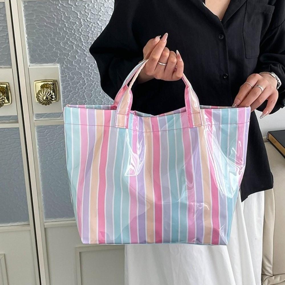 Waterproof Transparent Jelly Bag Large Capacity Beach Handbags Grocery Handbag