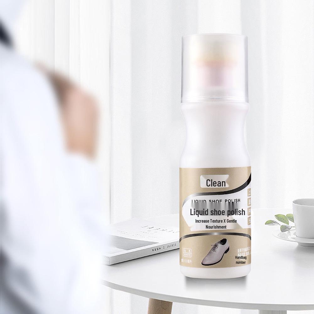 Liquid Shoe Polish: One-Wipe Shine, Colorless & Black, Genuine Leather Care with Lanolin, Nourishing & Waterproof Cleaning Solution.