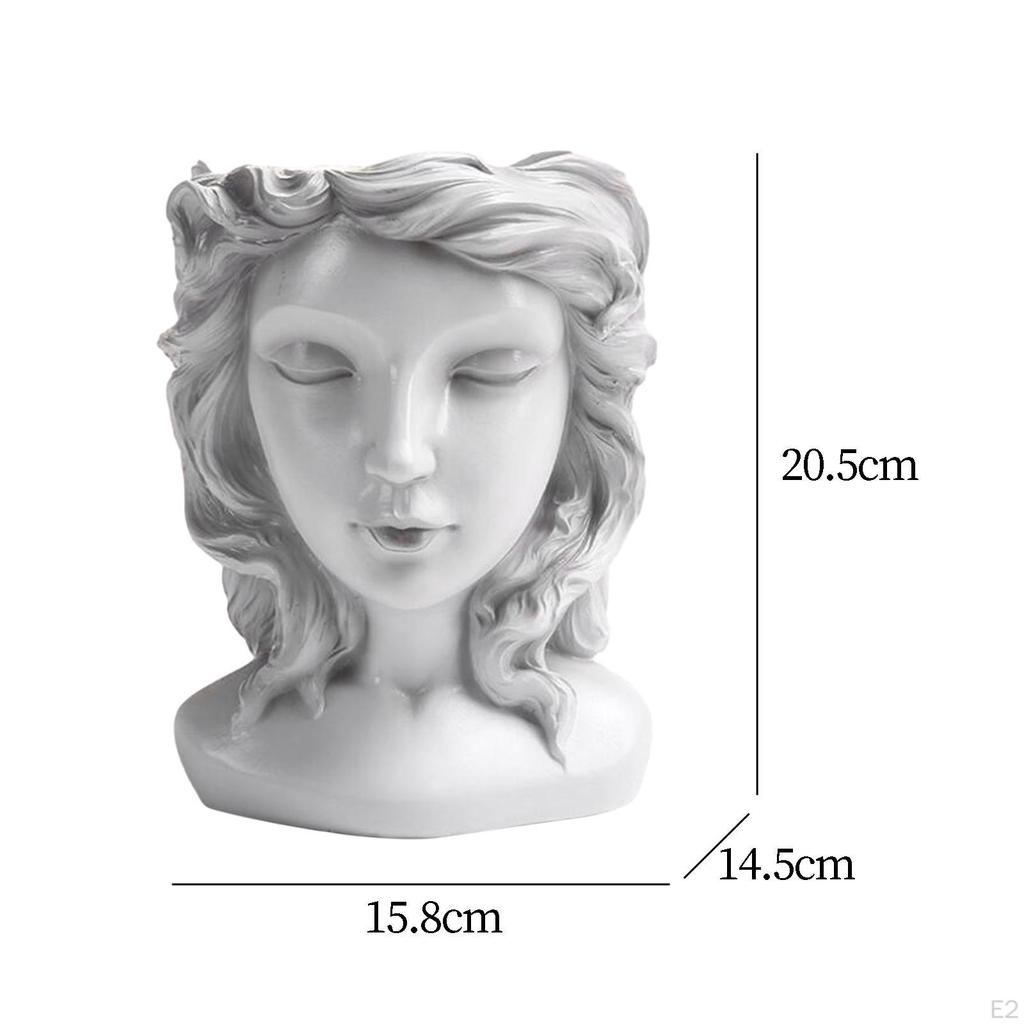 Head Planter Home Decor Human Face Resin Pot Vase for Living Room