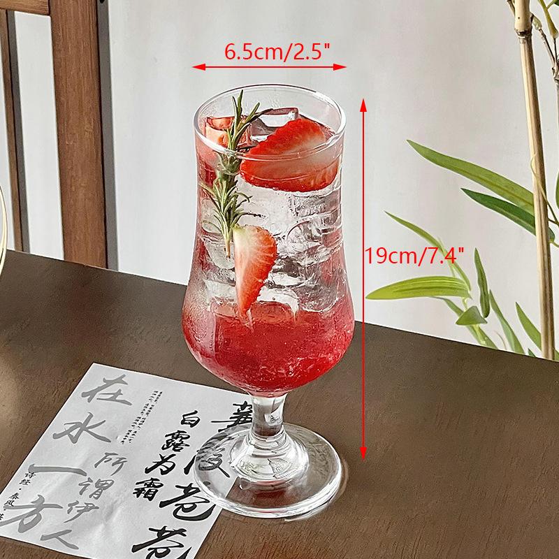 Retro Glass Goblet Transparent Red Wine Cup Whiskey Cocktail Summer Kitchen Coffee Dinkware Gift Forwedding