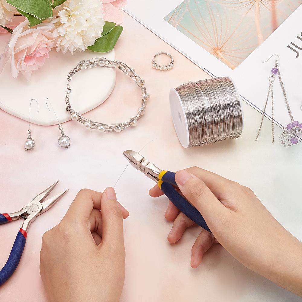 304 Stainless Steel Wire, Round, Stainless Steel Color, 26 Gauge, 0.4mm, About 820.21 Feet(250m)/Roll