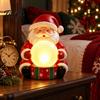 Small Santa Statue for Display Light Up Claus Figurine, Christmas Holding Glowing Crystal Ball, Warm USB Powered Lamp Night Light, Tabletop