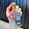 Christmas Valentine's Day Full Diamond Riding Bear Car Keychain Female Bag Pendant Exquisite Water Diamond Keychain Small Gift