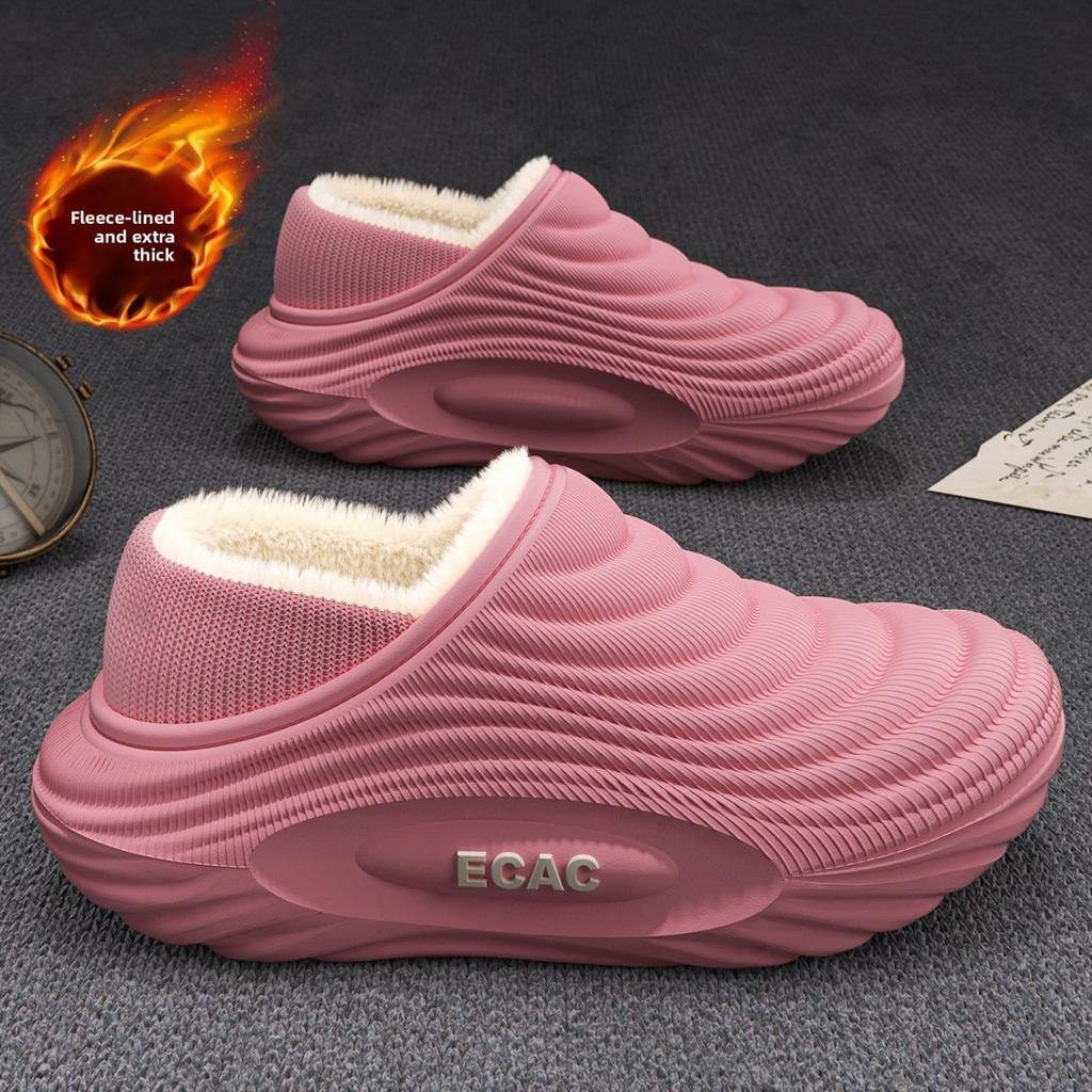 Winter Baumwollpantoffeln für Damen, Indoor Zuhause für Paare, Fleece für Wärme, Wasserdichtigkeit, Outdoor-Tragen, Rutschfeste Baumwollpantoffeln für Herren