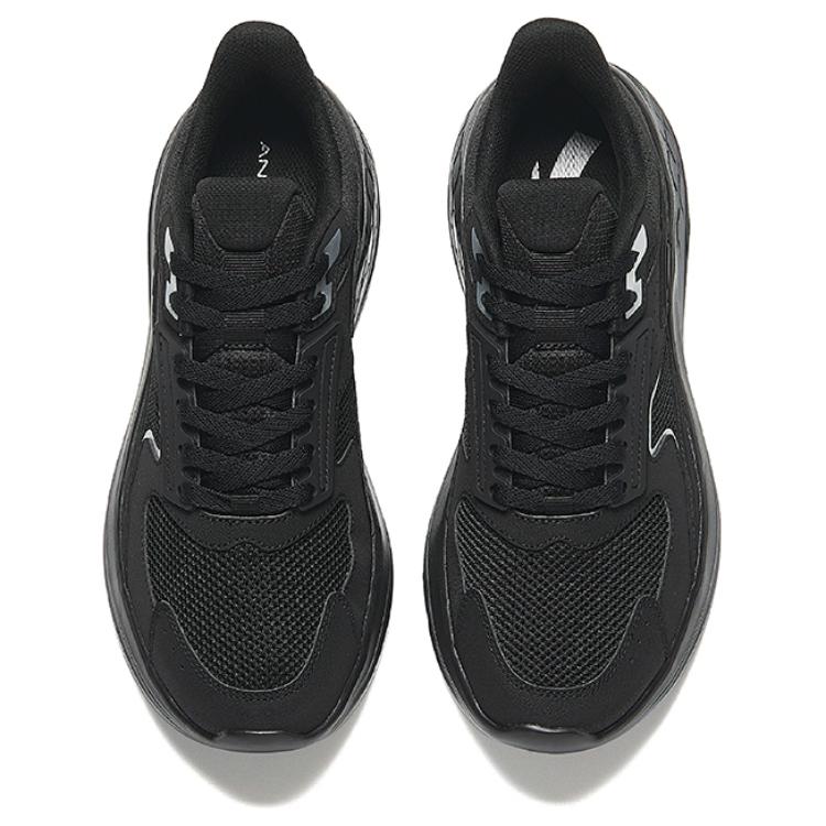 Anta Running Collection Cushioning Slip Resistant Low top Running Shoes Men's Basic Black 912435512-2