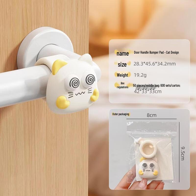 SEE KEAN Cute Cat Door Handle Wall Protector