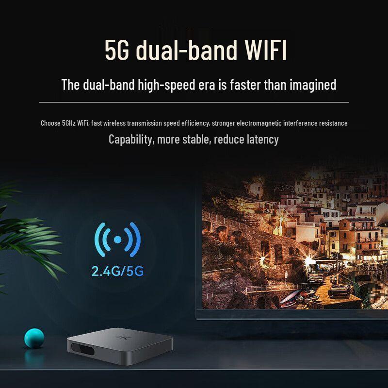 2025 8K Wireless WiFi HD Voice Set-Top Box with Screen Casting TV Box.