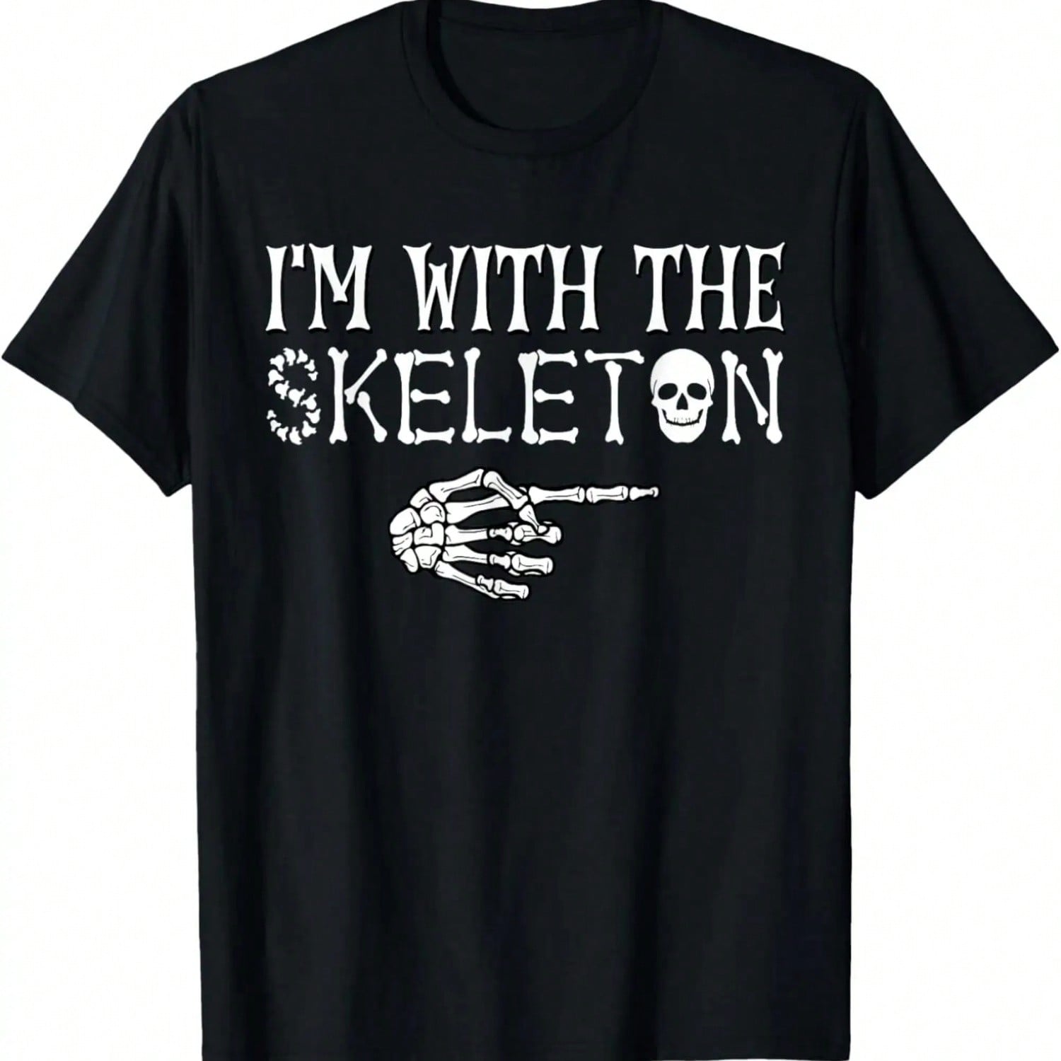 I m With The Skeleton Halloween Funny Sarcastic Lazy Costume T-Shirt S разноцветный