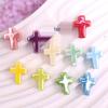 17x14mm Solid Color Ceramic Cross Beads for DIY Jewelry Making