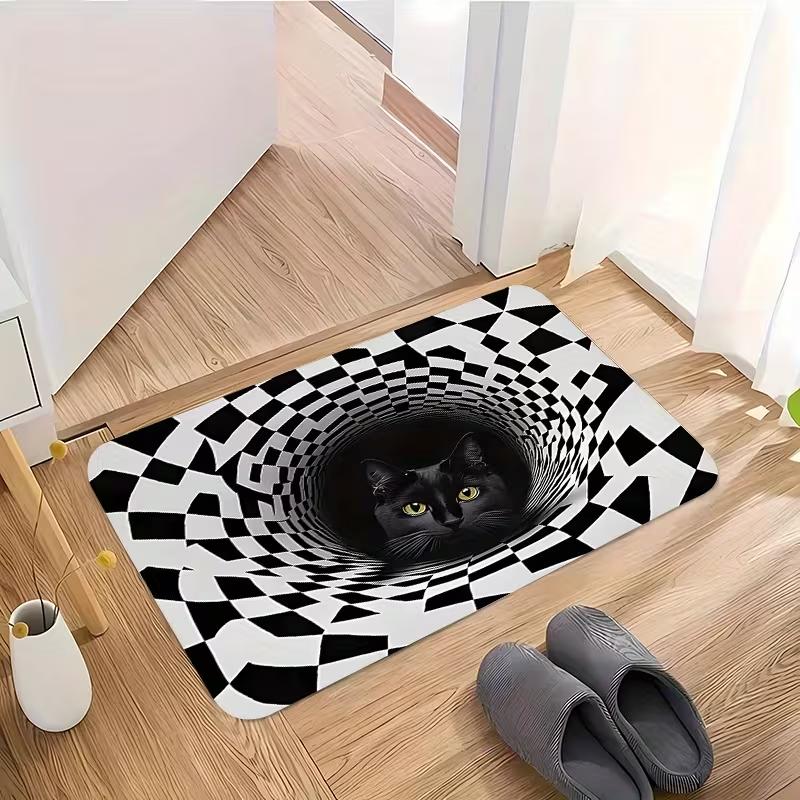 3D Cat Door Mat Rectangular Floor Mat Cute Cat Paw Mat Absorbent Easy To Clean Carpet Suitable Indoor Entrance Kitchen Carpet