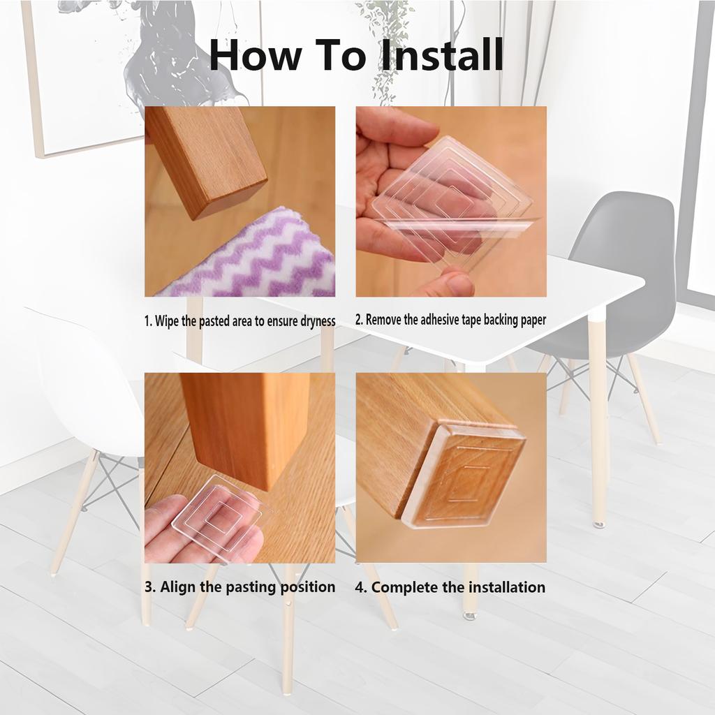 4Pcs Silicone Non Slip Pad Anti Moving Table Foot Mat Bed Foot Antislip Fixator Clear Anti Vibration Pads Furniture Gasket